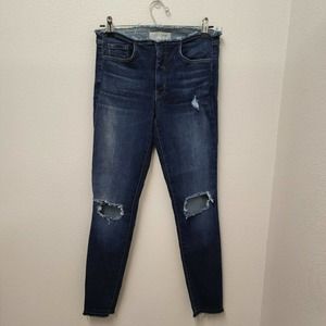 WILSON Gabrielle Skinny Denim Jeans Raw Hem Distressed Stretch Women's Size 28